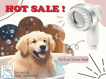 UPC cUPC Pet Brush Shower Head